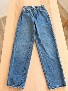 BDG Urban Outfitters High Rise Baggy Jeans 26 Vintage Wash Wide Leg 90s Denim